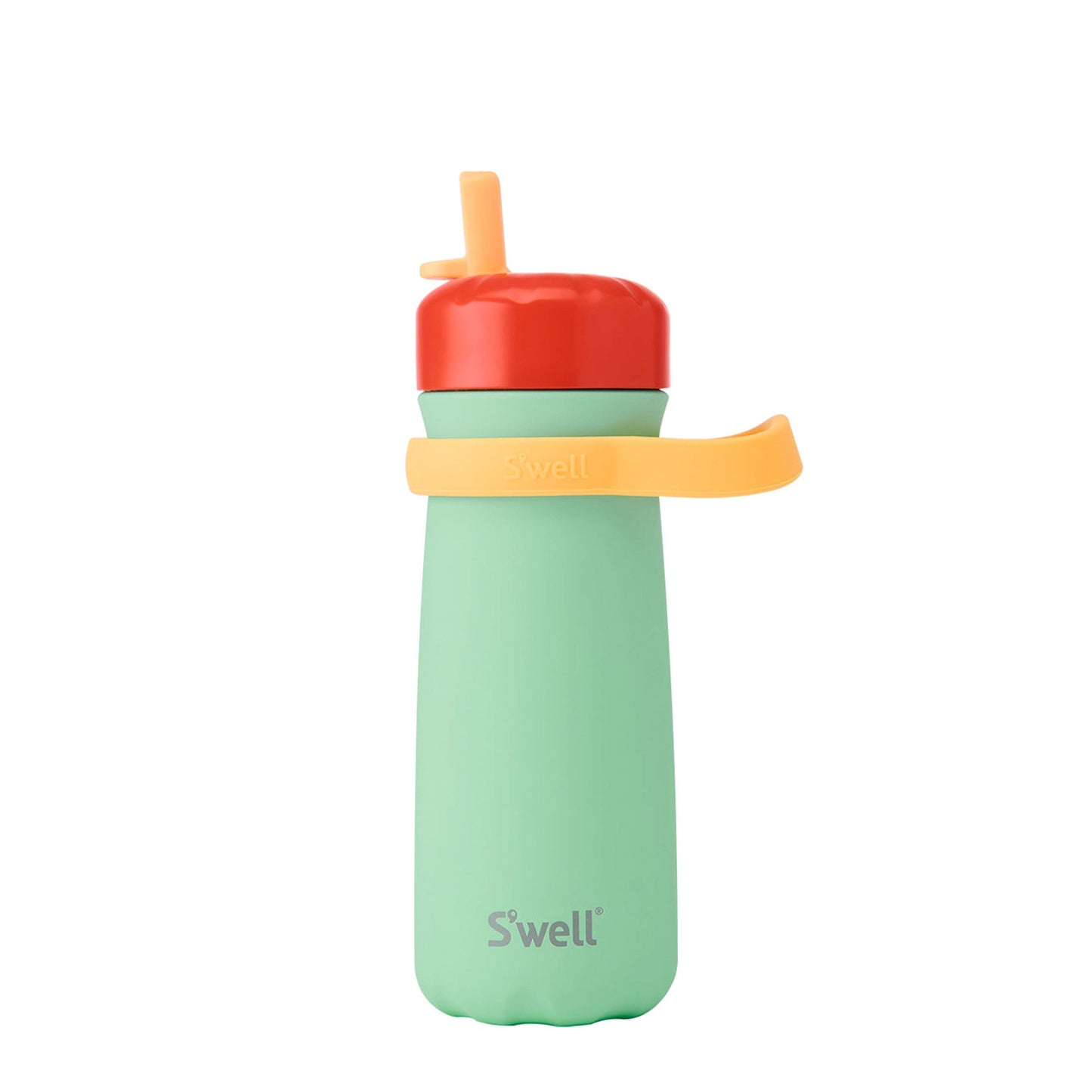 traveler-with-flip-straw-lid-16oz-l6 Swell-Kids-Water-Bottle-Traveler-16oz-Spring-Green-Front-Lid-Up.jpg